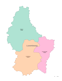 Editable Luxembourg Map with Administrative Borders - Illustrator / PDF ...