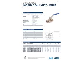 Specification Sheet - Dura Eagle Ball Valve Water Lockable