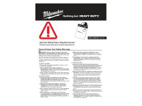 User Manual - Milwaukee General Power Tool Safety Warning