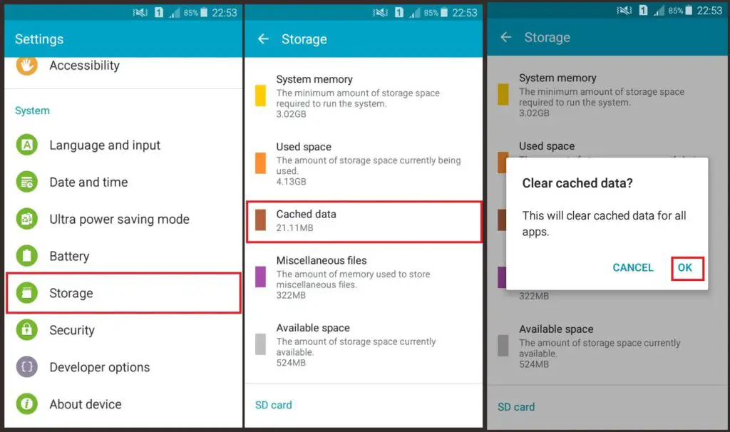 Clearing all the cache at once on Android