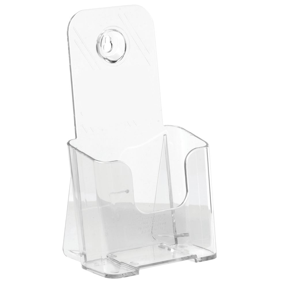 Clear Plastic 1 Compartment Countertop Brochure Holder - 4 1/8