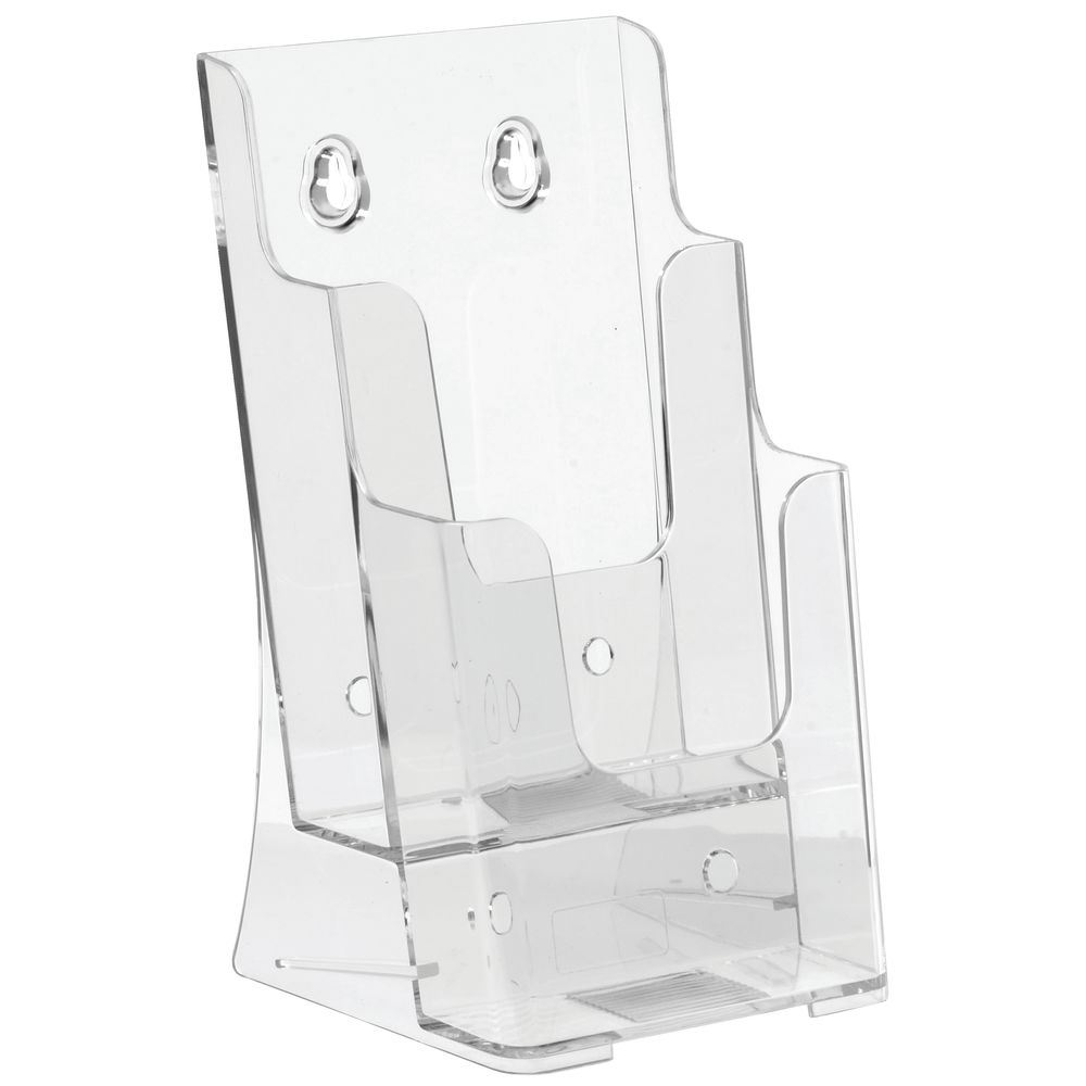 Clear Plastic 2-Tier Brochure Holder - 4 1/4