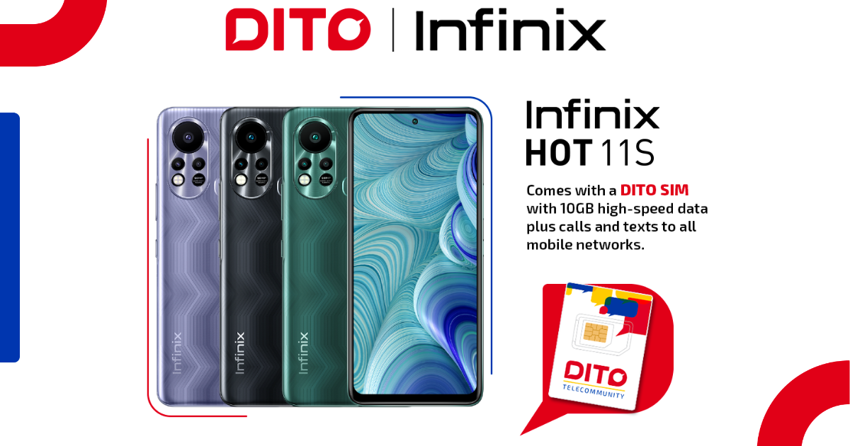 Infinix Hot 11S comes with a DITO sim