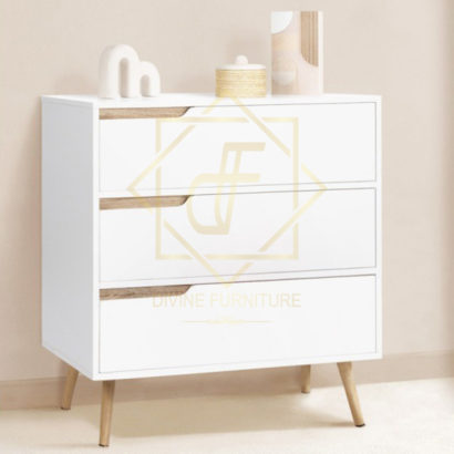 White Chest of 3 Drawers / Night Stand