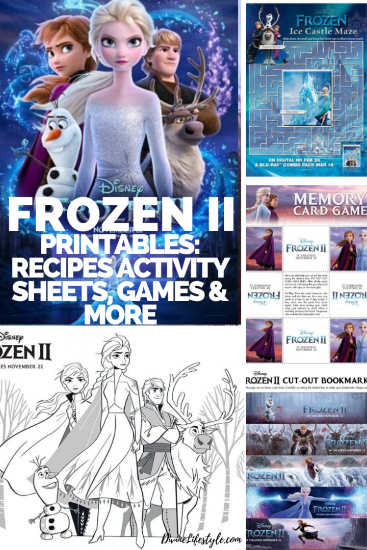 FROZEN II Printables Recipes Activity Sheets and Games #DisneyFrozen