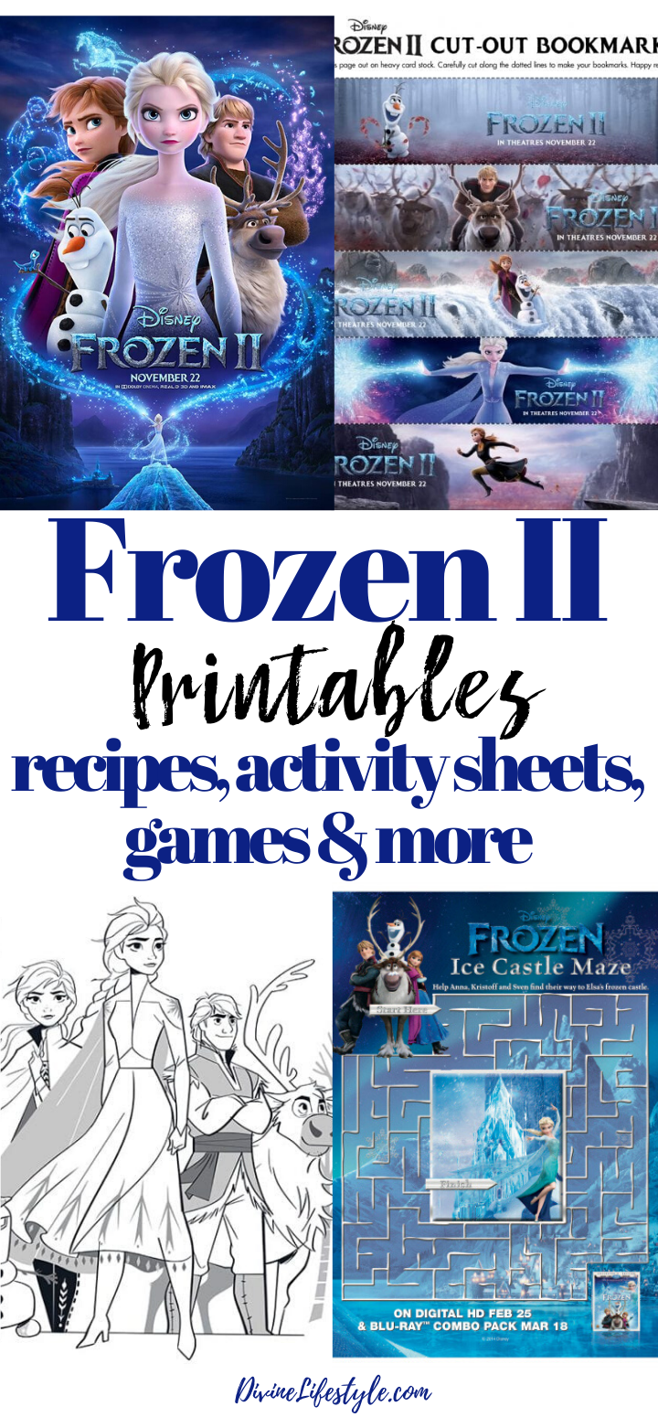 FROZEN II Printables Recipes Activity Sheets and Games #DisneyFrozen