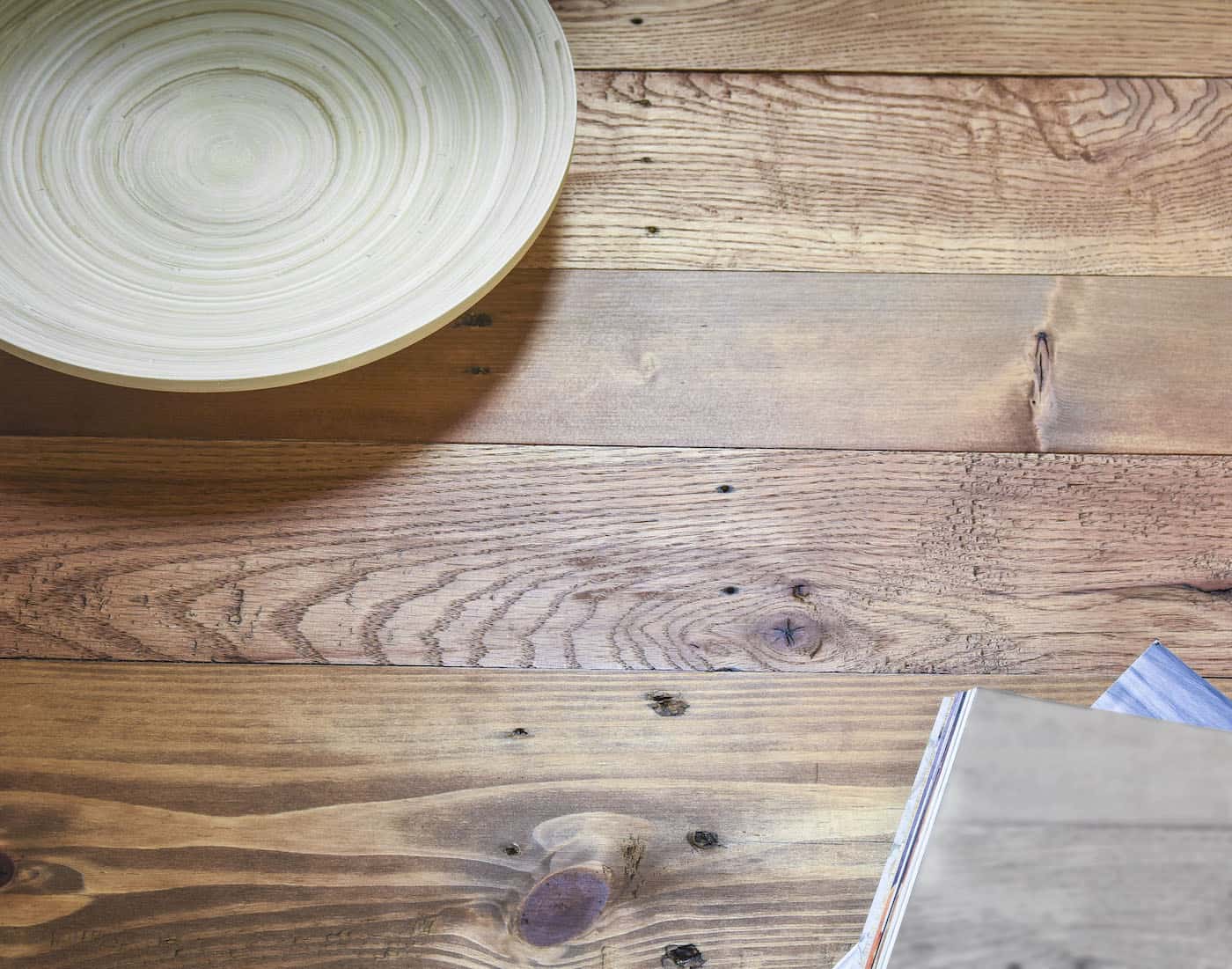 Top of a DIY block coffee table