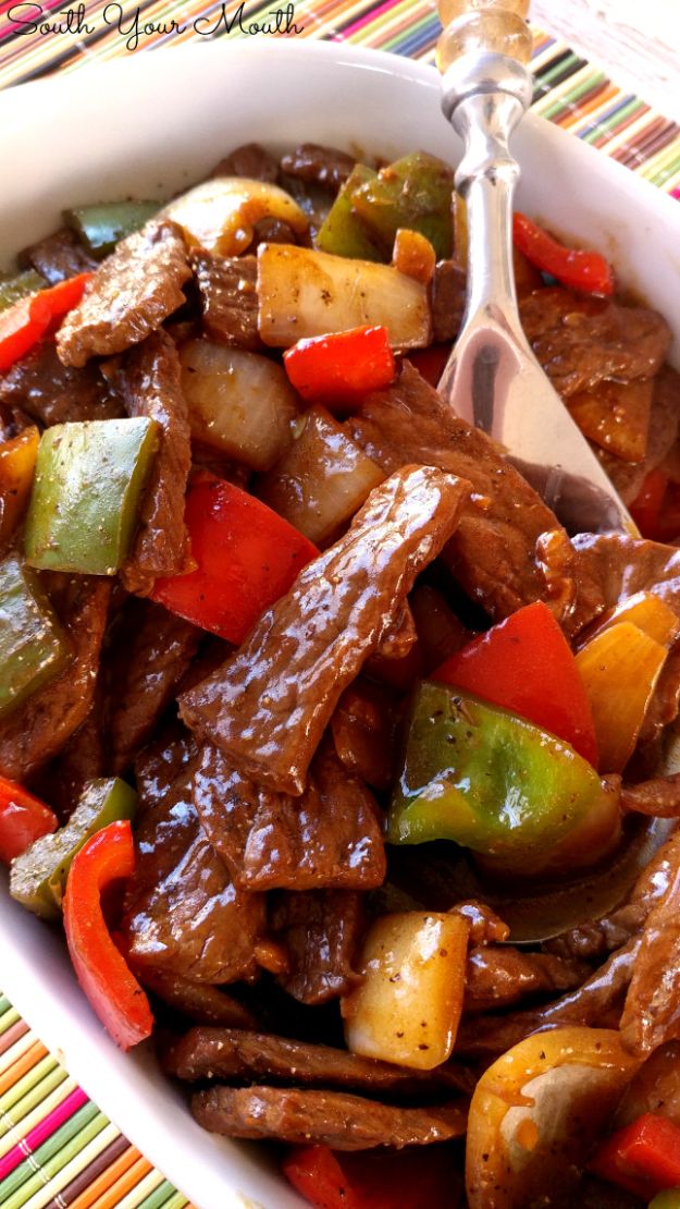  Easy Beef Dinner Recipes - Pepper Steak - Quick and Simple Dinner Recipe Ideas for Weeknight and Last Minute Supper - Chicken, Ground Beef, Fish, Pasta, Healthy Salads, Low Fat and Vegetarian Dishes #easyrecipes #dinnerideas #recipes