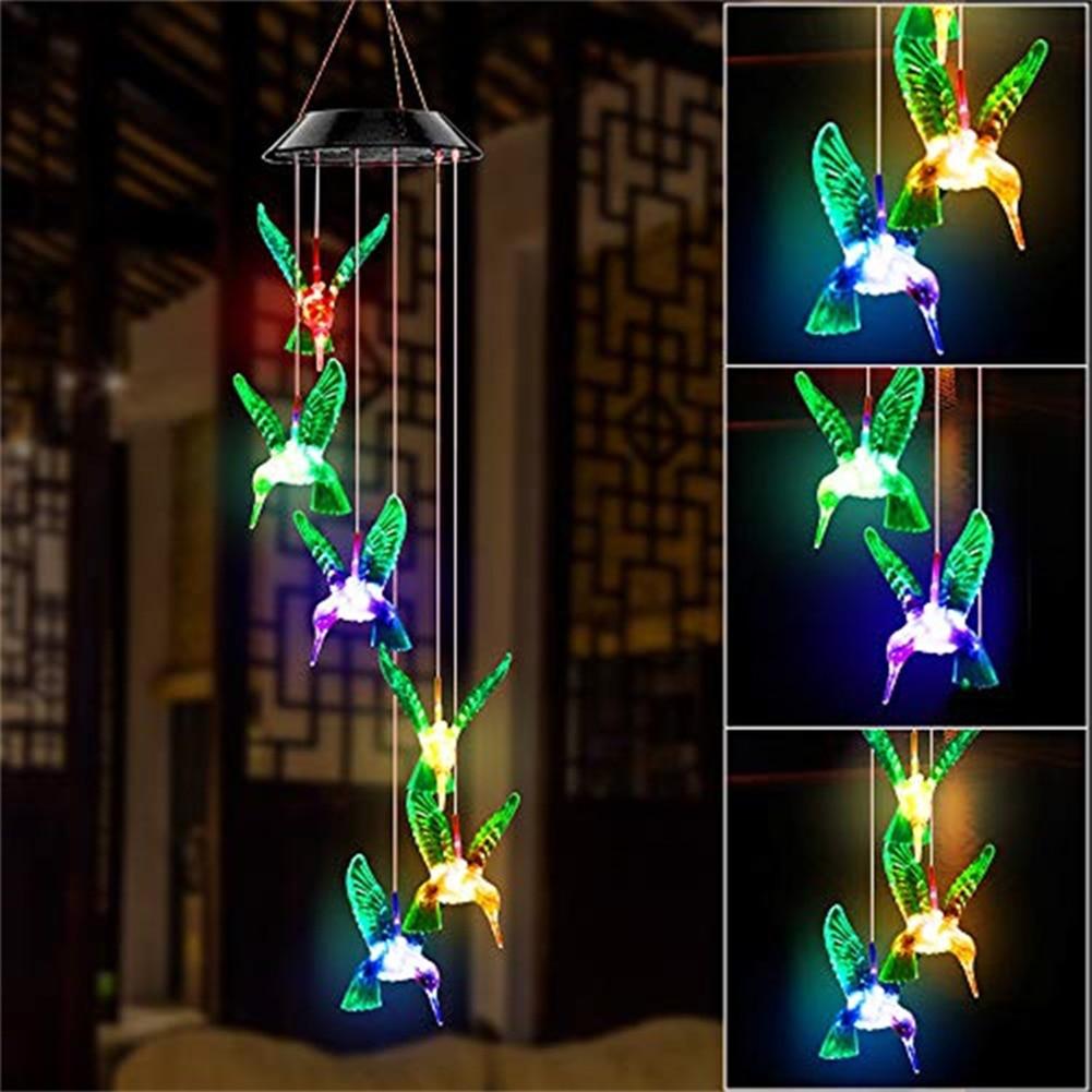 Solar Lamps LED Solar Power Crystal Wind Chimes - DiyosWorld