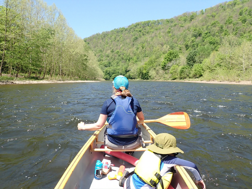 A family canoe trip on the Cheat River