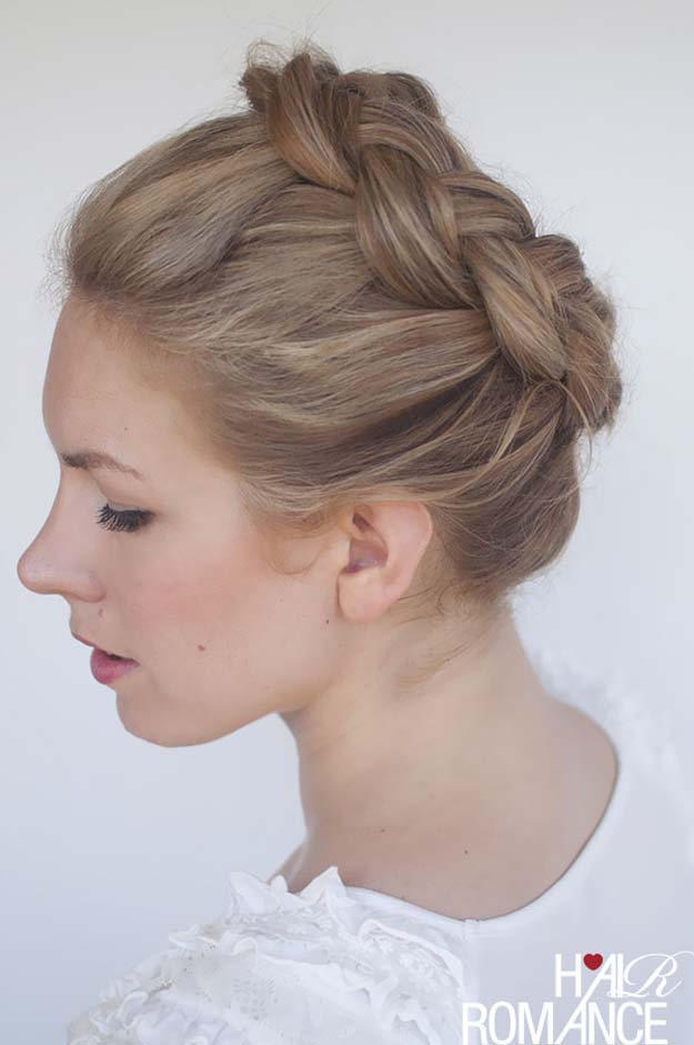 Cool and Easy DIY Hairstyles - High Braided Hairstyle - Quick and Easy Ideas for Back to School Styles for Medium, Short and Long Hair - Fun Tips and Best Step by Step Tutorials for Teens, Prom, Weddings, Special Occasions and Work. Up dos, Braids, Top Knots and Buns, Super Summer Looks #hairstyles #hair #teens #easyhairstyles #diy #beauty