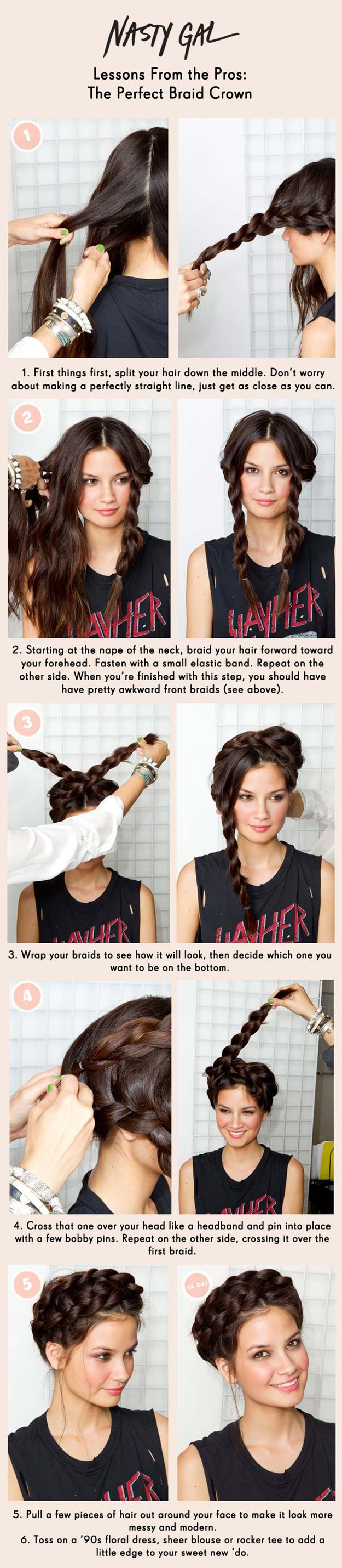 Cool and Easy DIY Hairstyles - Braid Crown - Quick and Easy Ideas for Back to School Styles for Medium, Short and Long Hair - Fun Tips and Best Step by Step Tutorials for Teens, Prom, Weddings, Special Occasions and Work. Up dos, Braids, Top Knots and Buns, Super Summer Looks #hairstyles #hair #teens #easyhairstyles #diy #beauty