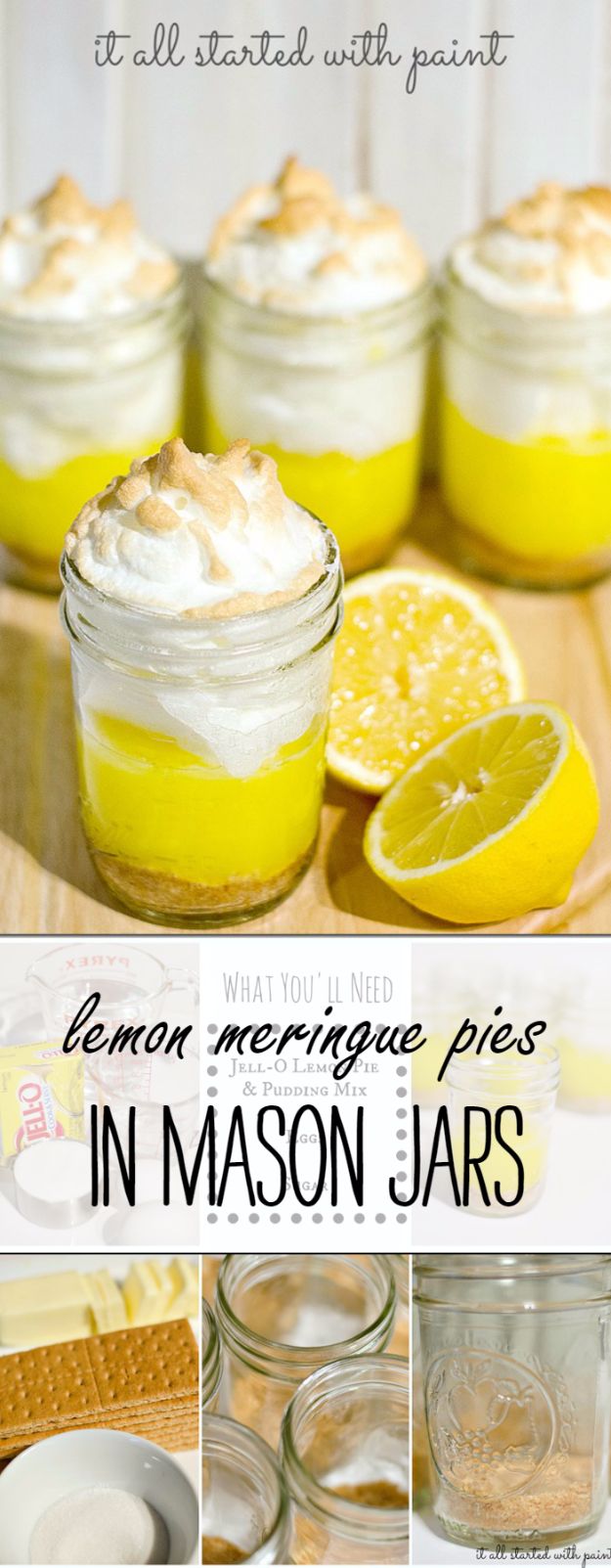 Easy Desserts for Teens to Make at Home - Mason Jar Lemon Meringue Pies - Cool Dessert Recipes That Are Simple and Quick Enough For Teens, Teenagers and Older Kids - Best Dorm Snacks and Ideas - Microwave, No Bake, 3 Ingredient, Chocolate, Mug Cakes and More #desserts #teenrecipes #recipes #dessertrecipes #easyrecipes