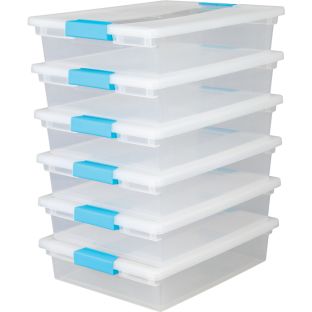 Clear Stackable Trays - 6 trays, 6 lids