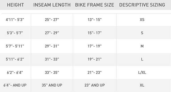 Schwinn Bike Frame Size Chart