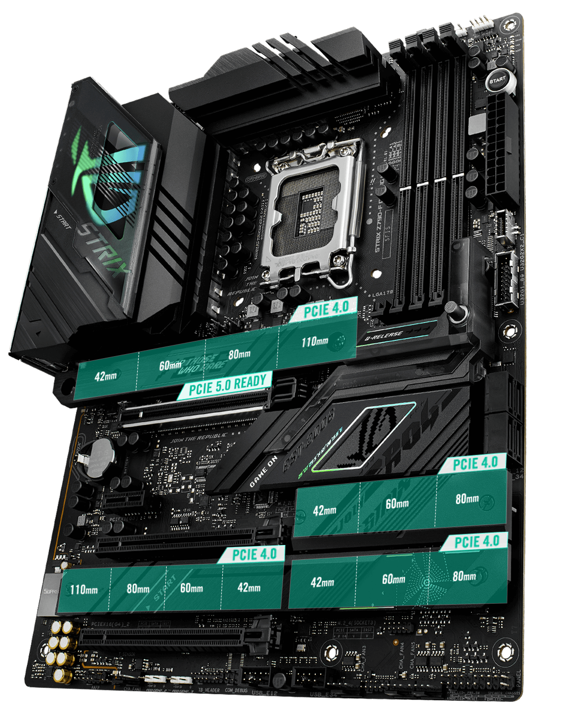 PCIe 5.0 M.2 and expansion slot layout