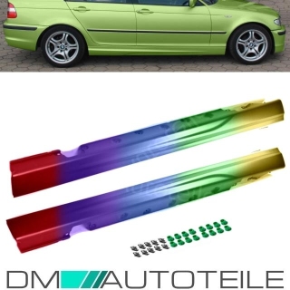 Set Seitenschweller LACKIERT passt für BMW E46 Limousine Touring Serie & M-Paket