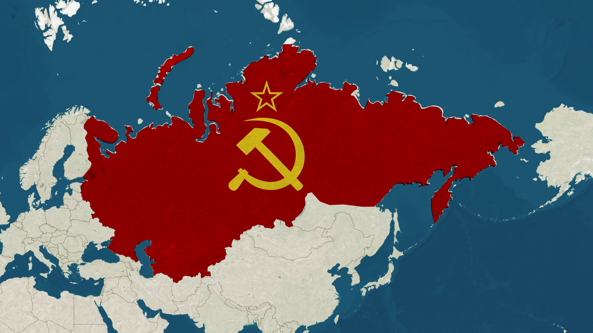 Zoom In To Map Of Soviet Union With Text Stock Motion Graphics SBV ...