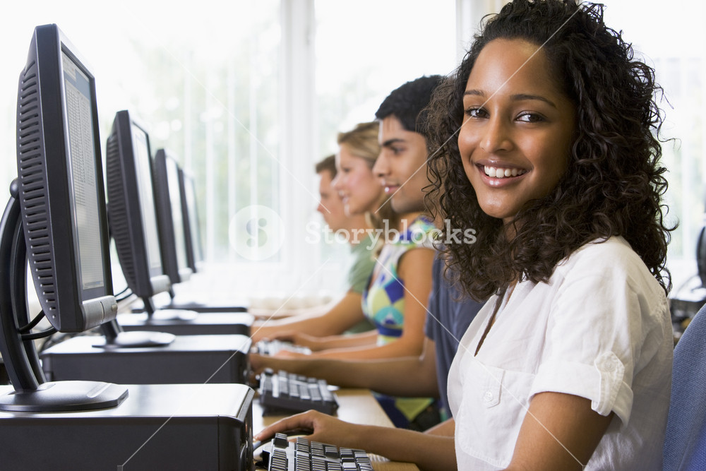 College Student With Computer