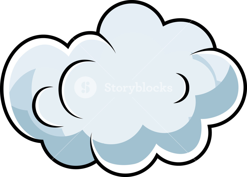 Cute Comic Cloud Cartoon Vector Royalty-Free Stock Image - Storyblocks