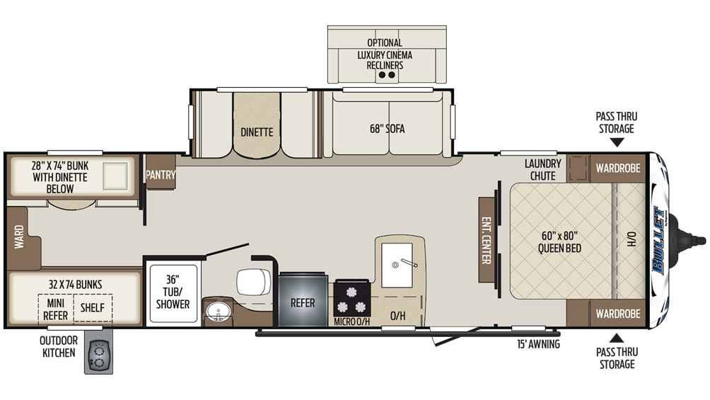 Keystone Bullet 287QBS Travel Trailer