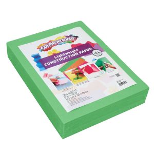 Colorations® Green Lightweight Construction Paper - 300 Sheets with BONUS Colorations® Fun Stickers - 12 Sheets, 201 Total Stickers