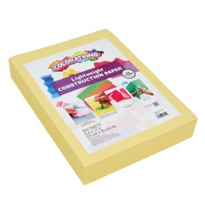 Colorations® Yellow Lightweight Construction Paper - 300 Sheets with BONUS Colorations® Fun Stickers - 12 Sheets, 201 Total Stickers