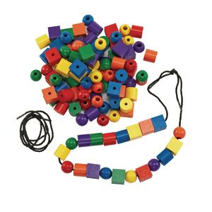 Excellerations® Wooden Lacing Beads - 108 Pieces