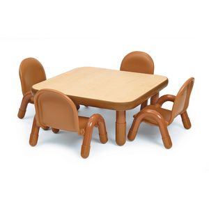 Angeles® BaseLine® 30" x 30" Square Toddler Table & Chair Set - Natural