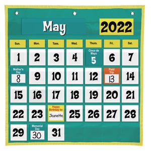 Space-Saver Calendar Pocket Chart™ - 1 pocket chart, 64 cards