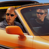 Vin Diesel as Dominic Toretto and Paul Walker as Brian O'Conner in 'The Fast and the Furious'.