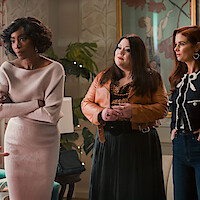 Jamie Lynn Spears as Noreen Fitzgibbons, Heather Headley as Helen Decatur, Brooke Elliott as Dana Sue Sullivan and JoAnna Garcia Swisher as Maddie Townsend in 'Sweet Magnolias'.