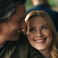 Alexandra Breckenridge as Mel Monroe and Martin Henderson as Jack Sheridan smile together in Season 6 of 'Virgin River'