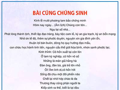 bài văn khấn cúng chúng sinh