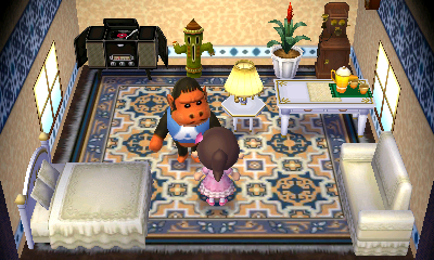 Interior of Cesar's house in Animal Crossing: New Leaf