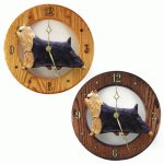 Yorkshire Terrier Yorkie Wood Clock Wall Plaque