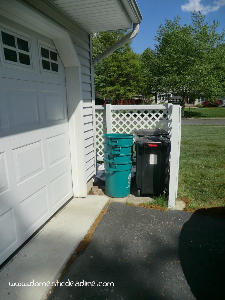 DIY Outdoor Trash Can Storage Corral - Domestic Deadline