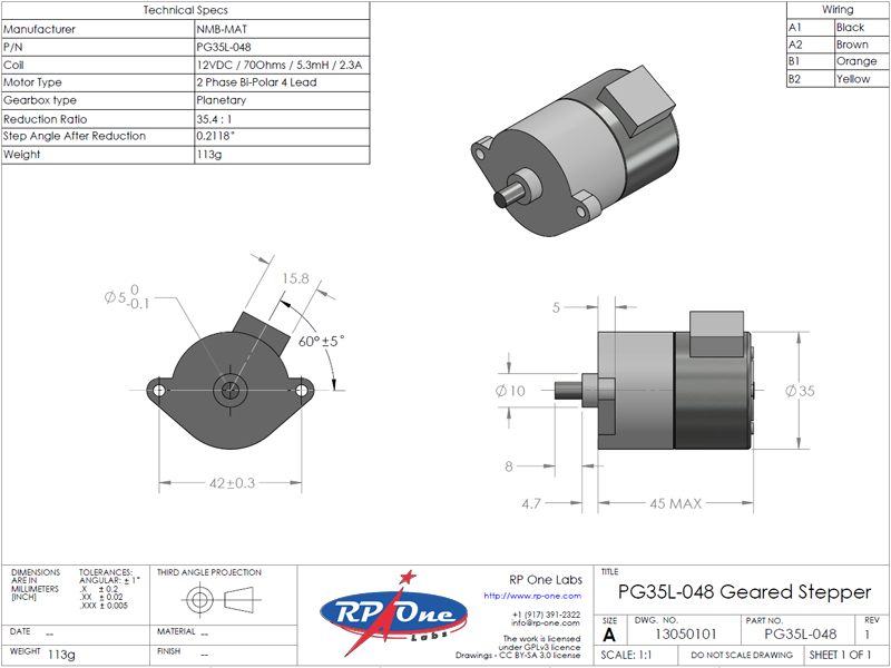 PG35L-048 Geared Stepper