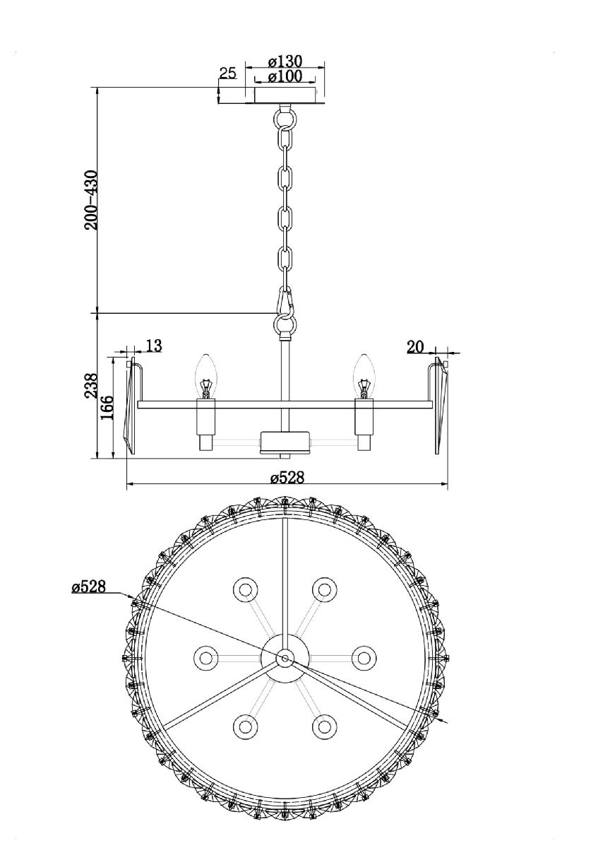 Подвесная люстра Maytoni Puntes MOD043PL-06CH