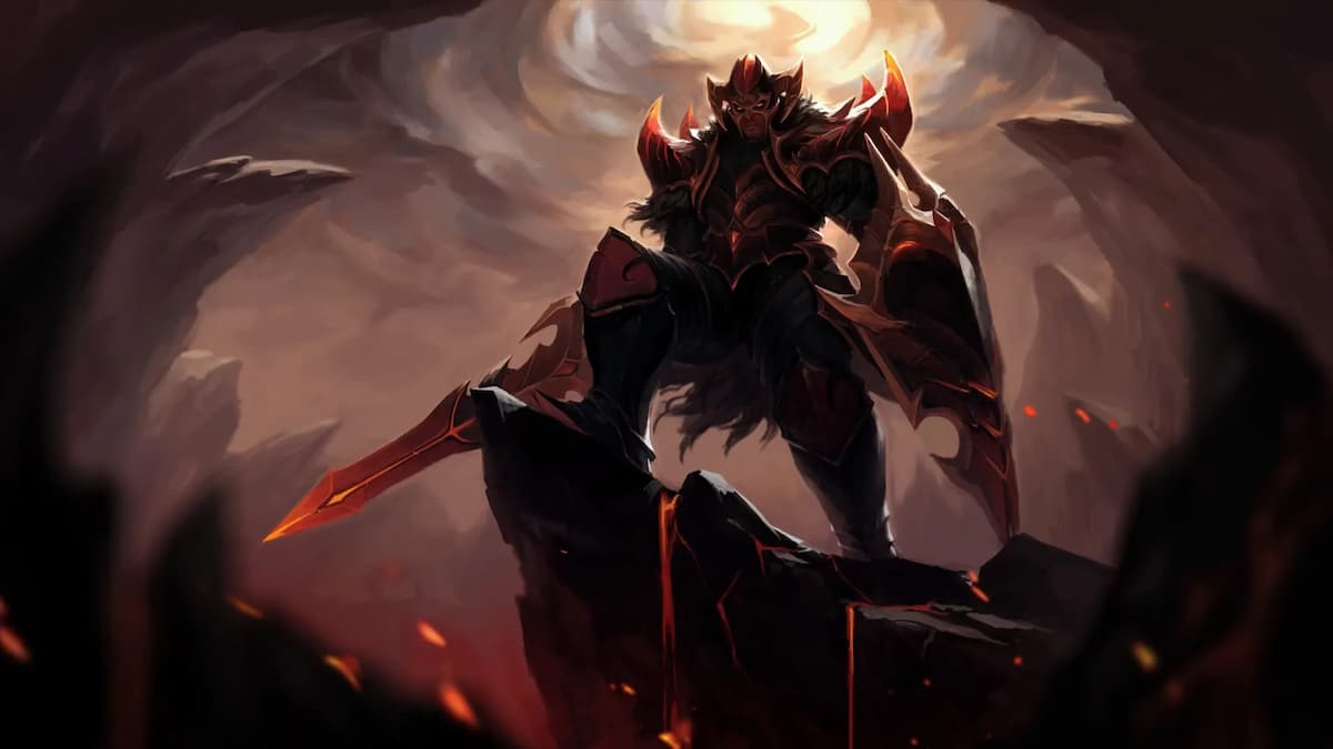 Dragon Knight posing menacingly on an outlook in Dota 2.