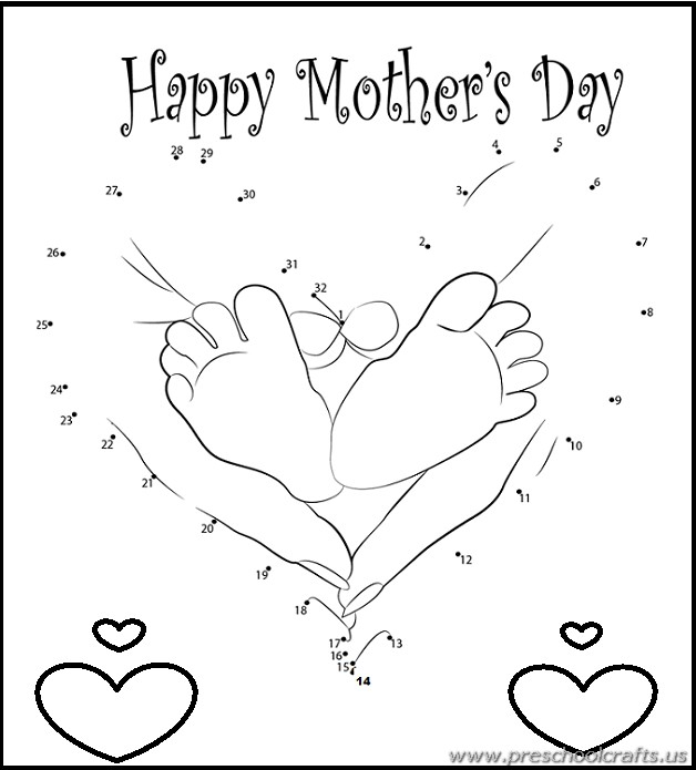 Kindergarten Mothers Day Free Dot To Dots Worksheets Preschool Crafts ...