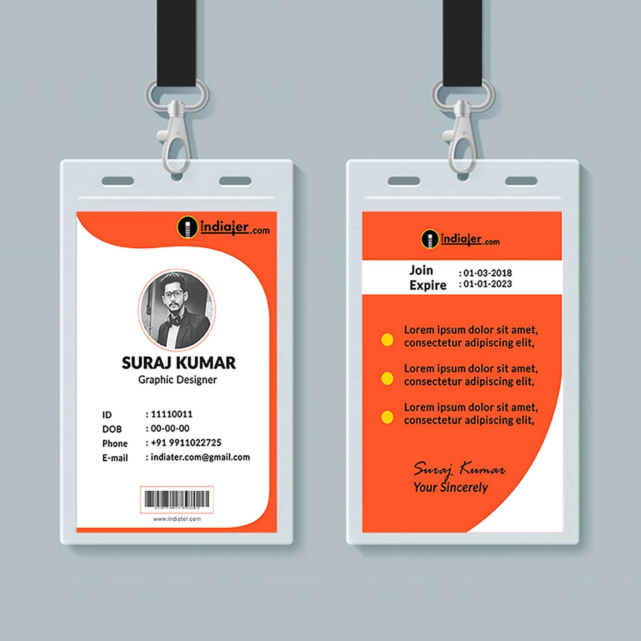 Student Id Template Free Download - Templates Printable Download image.