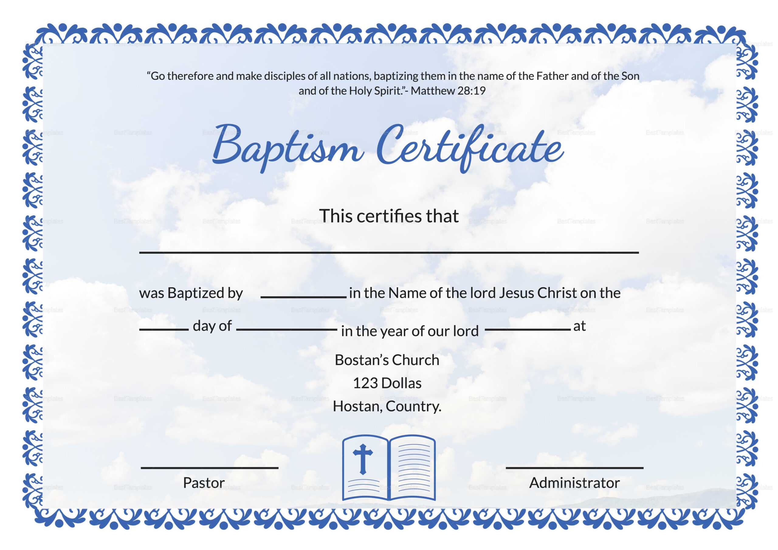 Baptism Certificate Template Word – Douglasbaseball.com