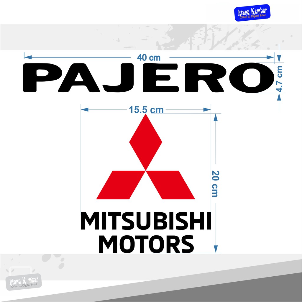 Jual CUTTING STICKER MOBIL MITSUBISHI PAJERO;MITSUBISHI MOTOR KUALITAS ... image.