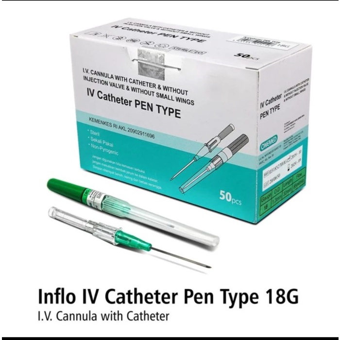 Jual IV Catheter Pen Type Onemed Jarum Infus IV Cath | Shopee Indonesia