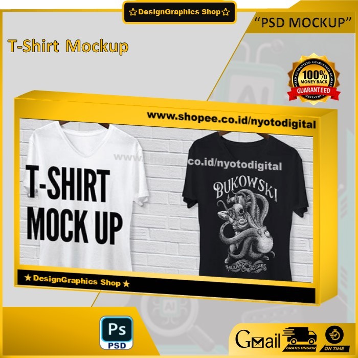 Jual Mockup Kaos T-Shirt Format Photoshop PSD T-Shirt Mockup | Shopee ...