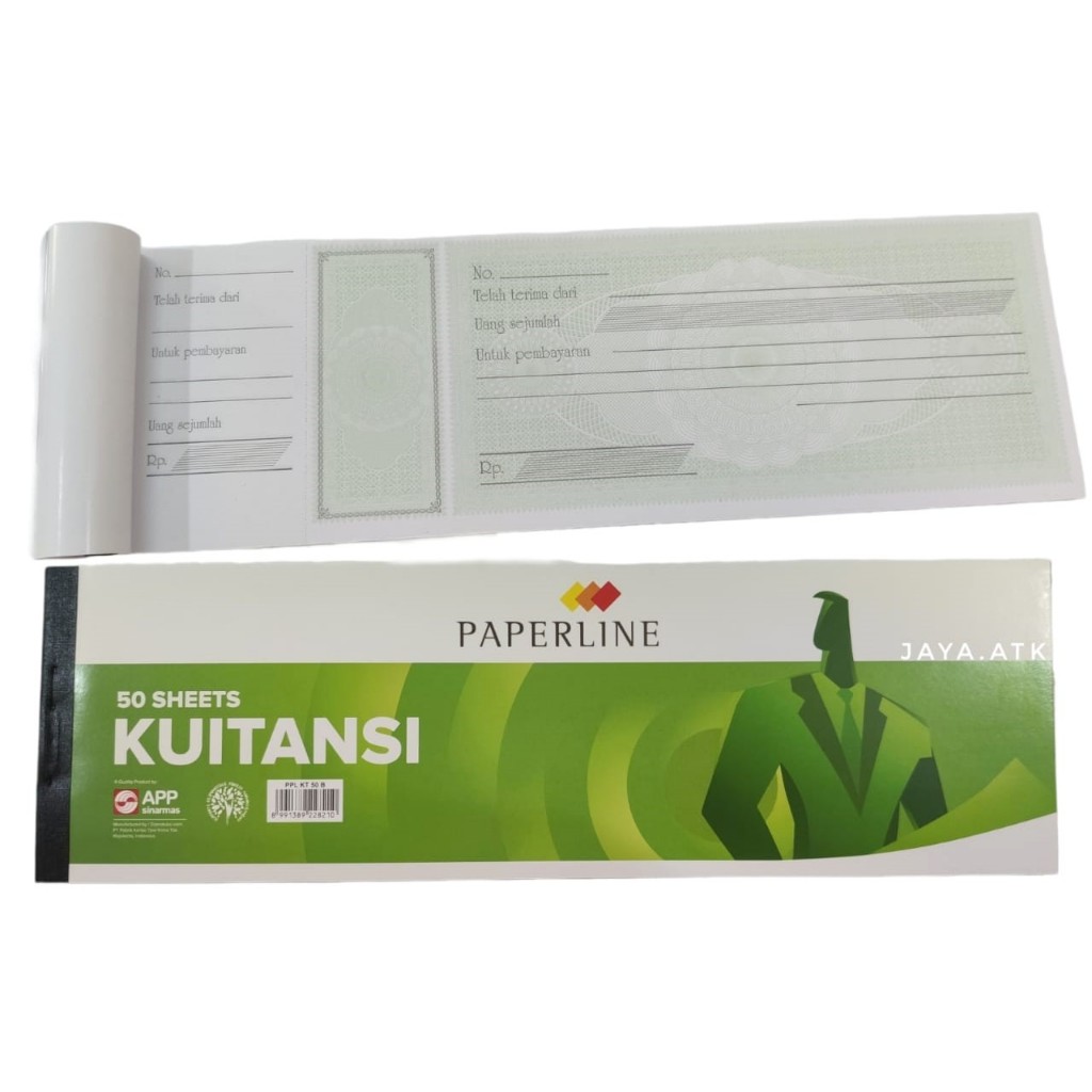 Jual BUKU KWITANSI KUITANSI BESAR 50 LBR PAPERLINE PPL KT 50B 32X10 CM ...