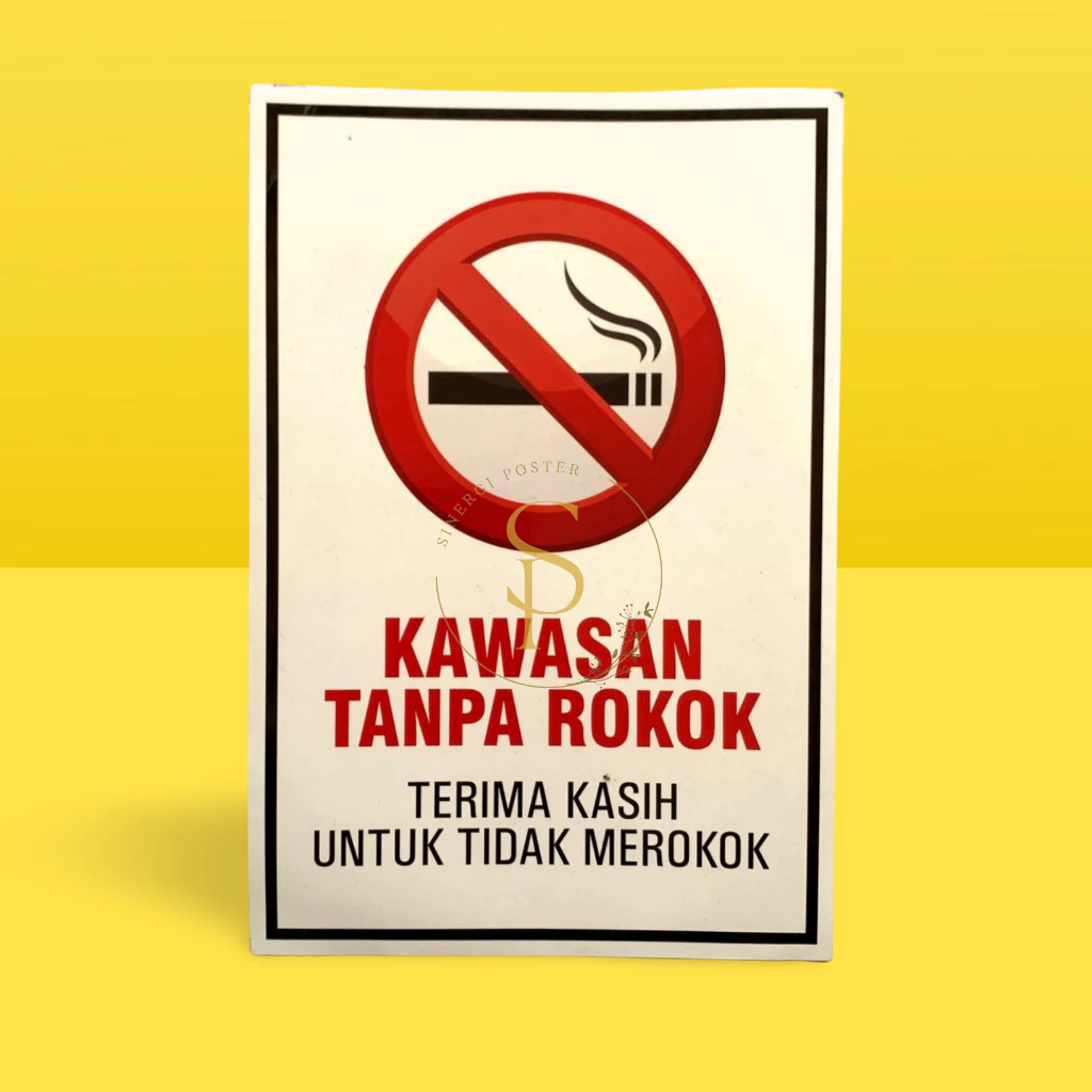 Jual Stiker Kawasan Tanpa Rokok 31x19 cm | Stiker vinyl | Stiker Tidak ...