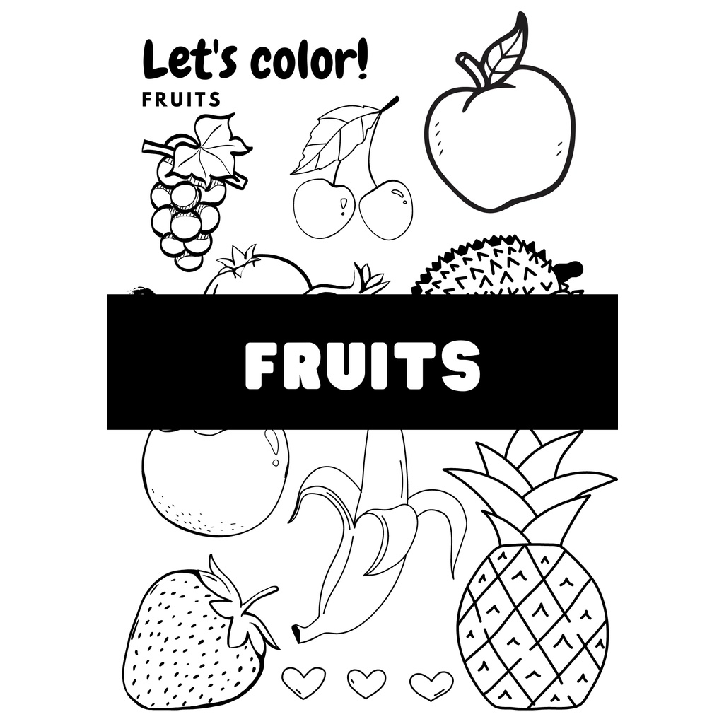 PDF Printable coloring page: FRUITS | Shopee Malaysia