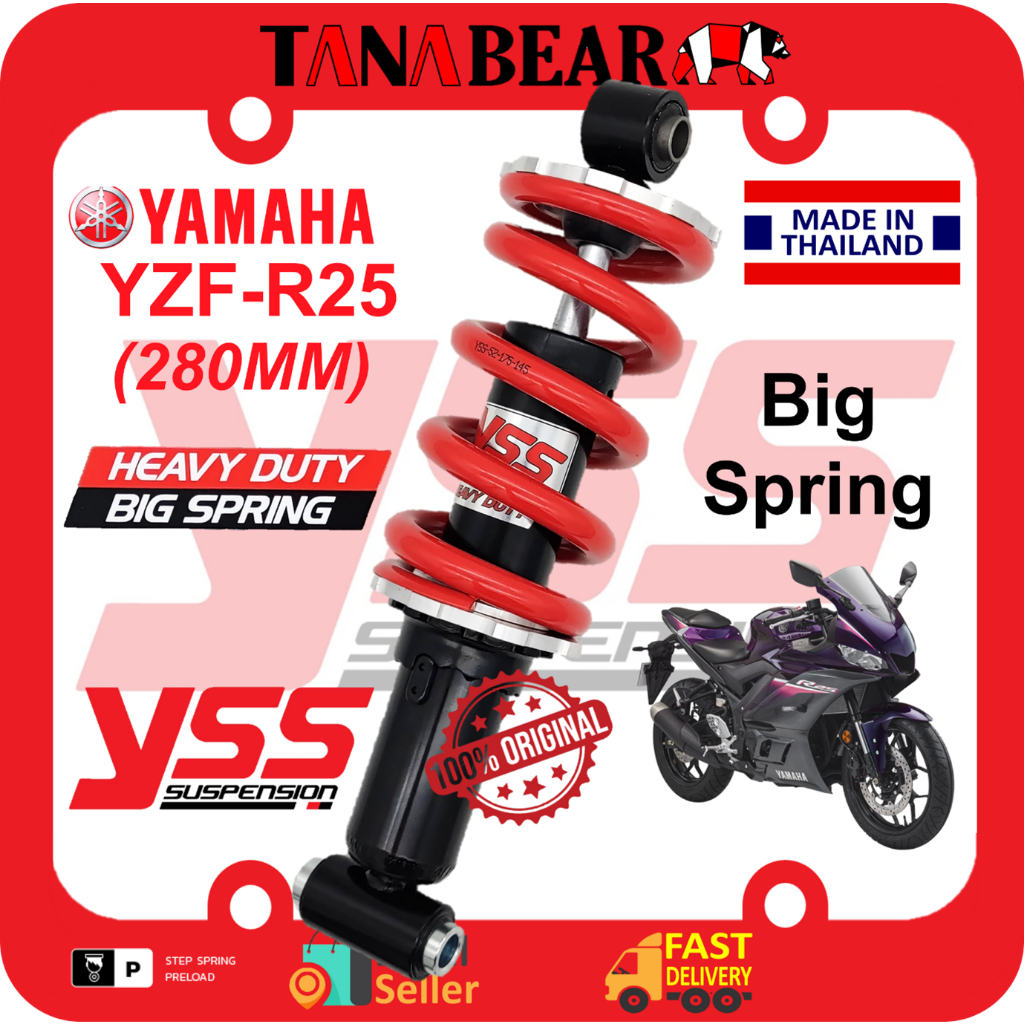 YSS YZF-R25 / R3 (280MM) BIG SPRING HEAVY DUTY adjustable absorber ...